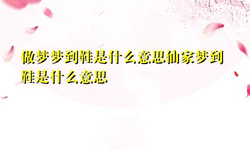 做梦梦到鞋是什么意思仙家梦到鞋是什么意思