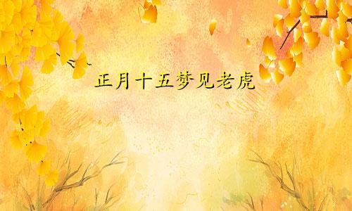 正月十五梦见老虎