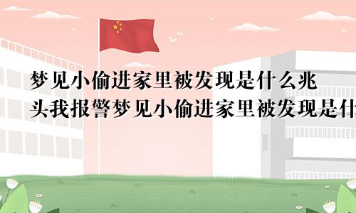 梦见小偷进家里被发现是什么兆头我报警梦见小偷进家里被发现是什么兆头女孩子