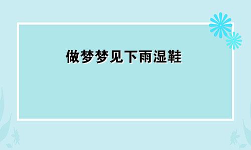 做梦梦见下雨湿鞋