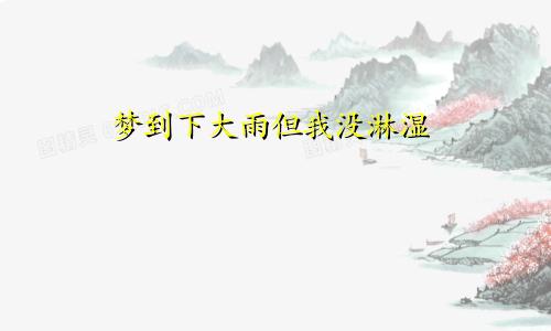 梦到下大雨但我没淋湿