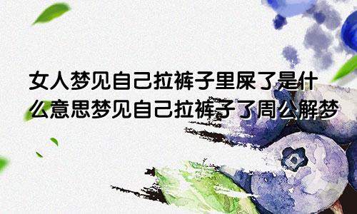 女人梦见自己拉裤子里屎了是什么意思梦见自己拉裤子了周公解梦