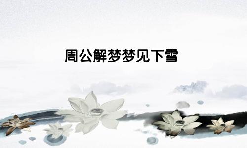 周公解梦梦见下雪