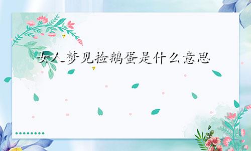女人梦见捡鹅蛋是什么意思