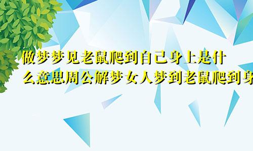 做梦梦见老鼠爬到自己身上是什么意思周公解梦女人梦到老鼠爬到身上是什么意思