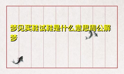 梦见买鞋试鞋是什么意思周公解梦