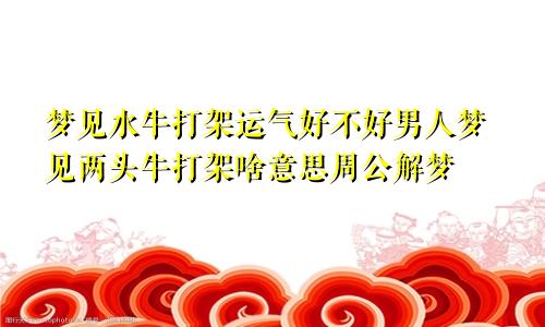 梦见水牛打架运气好不好男人梦见两头牛打架啥意思周公解梦