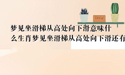 梦见坐滑梯从高处向下滑意味什么生肖梦见坐滑梯从高处向下滑还有鸟