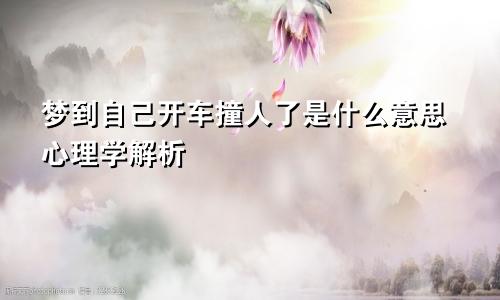 梦到自己开车撞人了是什么意思心理学解析