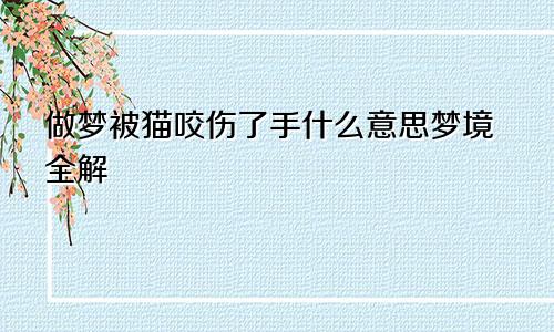 做梦被猫咬伤了手什么意思梦境全解