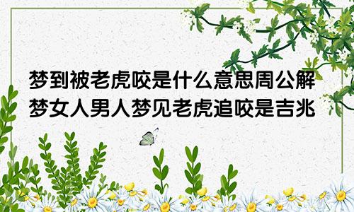 梦到被老虎咬是什么意思周公解梦女人男人梦见老虎追咬是吉兆