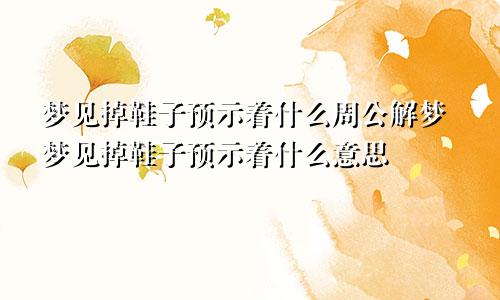梦见掉鞋子预示着什么周公解梦梦见掉鞋子预示着什么意思