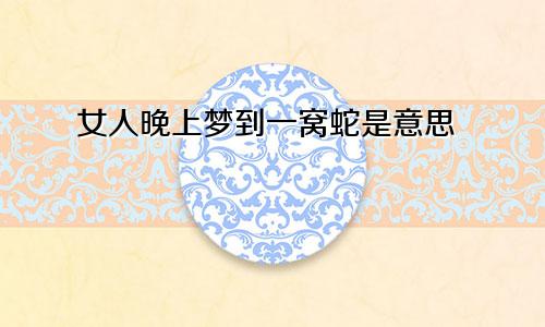 女人晚上梦到一窝蛇是意思