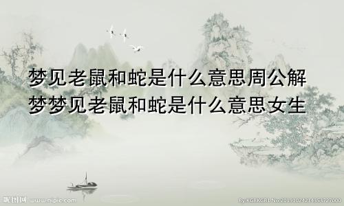 梦见老鼠和蛇是什么意思周公解梦梦见老鼠和蛇是什么意思女生