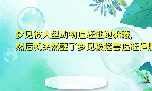 梦见被大型动物追赶逃跑躲藏,然后就突然醒了梦见被猛兽追赶但脱险