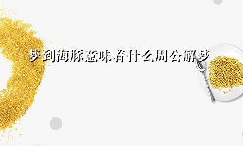 梦到海豚意味着什么周公解梦