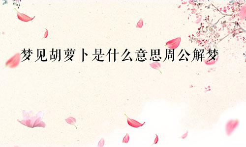 梦见胡萝卜是什么意思周公解梦