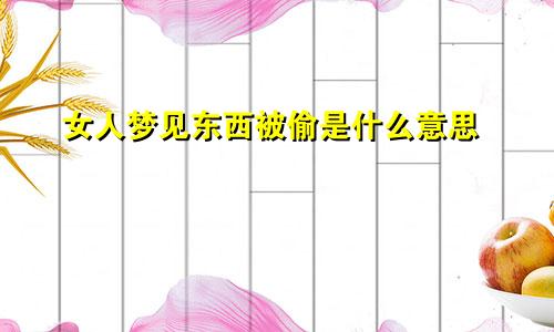 女人梦见东西被偷是什么意思