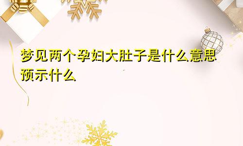 梦见两个孕妇大肚子是什么意思预示什么