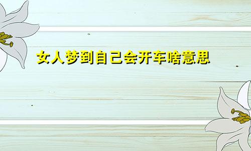 女人梦到自己会开车啥意思