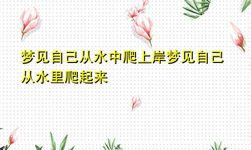 梦见自己从水中爬上岸梦见自己从水里爬起来