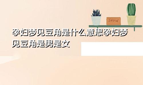 孕妇梦见豆角是什么意思孕妇梦见豆角是男是女