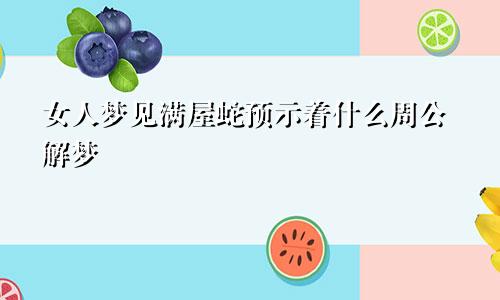 女人梦见满屋蛇预示着什么周公解梦