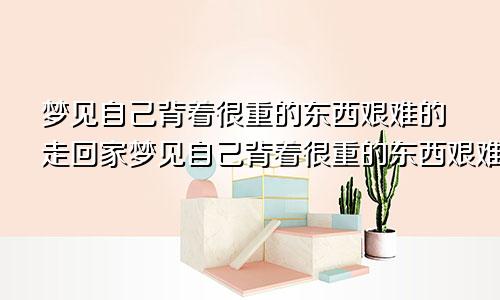 梦见自己背着很重的东西艰难的走回家梦见自己背着很重的东西艰难的走有人帮我拿掉一些