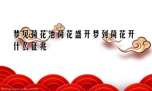 梦见荷花池荷花盛开梦到荷花开什么征兆