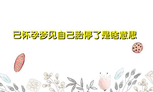 已怀孕梦见自己胎停了是啥意思