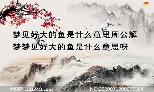 梦见好大的鱼是什么意思周公解梦梦见好大的鱼是什么意思呀