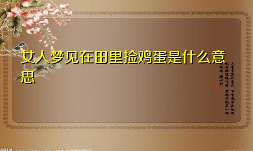 女人梦见在田里捡鸡蛋是什么意思