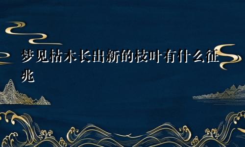 梦见枯木长出新的枝叶有什么征兆