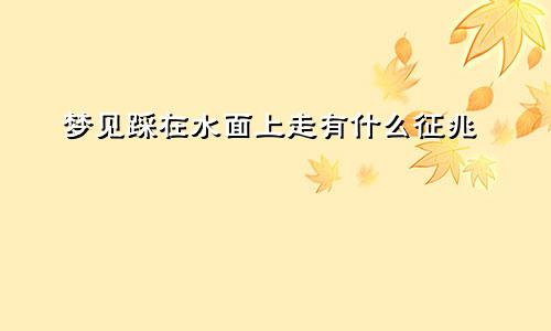 梦见踩在水面上走有什么征兆