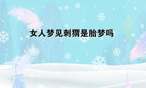 女人梦见刺猬是胎梦吗