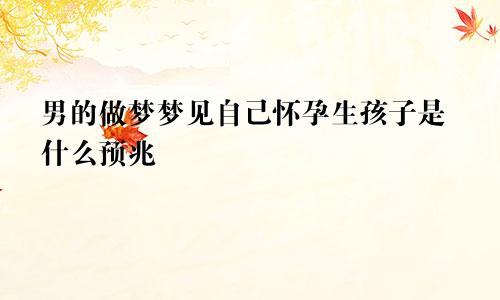 男的做梦梦见自己怀孕生孩子是什么预兆