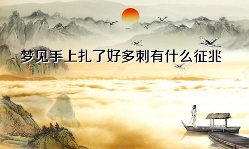 梦见手上扎了好多刺有什么征兆