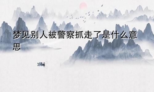 梦见别人被警察抓走了是什么意思