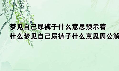 梦见自己尿裤子什么意思预示着什么梦见自己尿裤子什么意思周公解梦