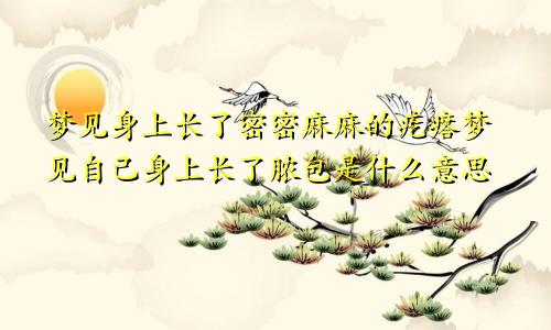 梦见身上长了密密麻麻的疙瘩梦见自己身上长了脓包是什么意思
