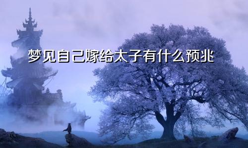 梦见自己嫁给太子有什么预兆