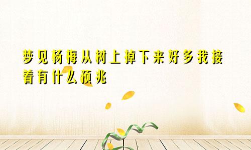 梦见杨梅从树上掉下来好多我接着有什么预兆