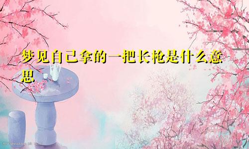 梦见自己拿的一把长枪是什么意思