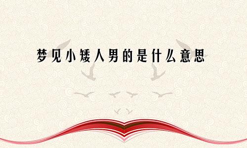 梦见小矮人男的是什么意思