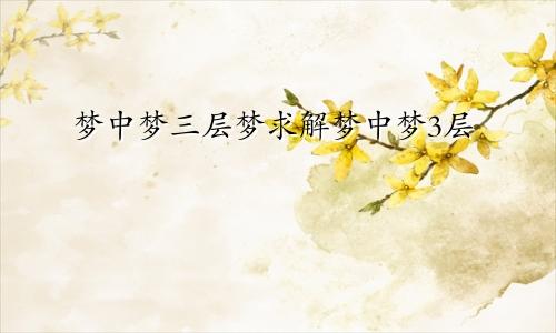 梦中梦三层梦求解梦中梦3层