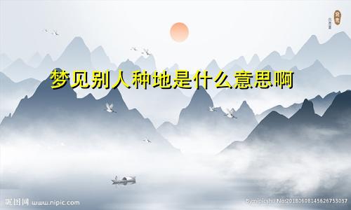 梦见别人种地是什么意思啊