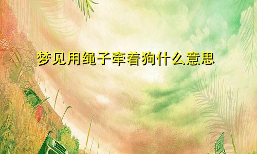 梦见用绳子牵着狗什么意思