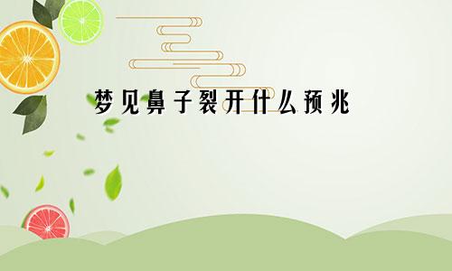 梦见鼻子裂开什么预兆