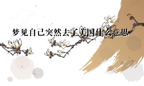 梦见自己突然去了美国什么意思
