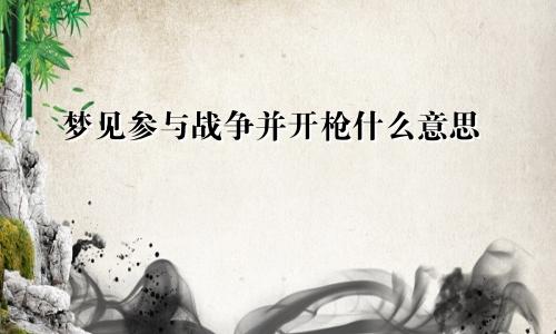 梦见参与战争并开枪什么意思